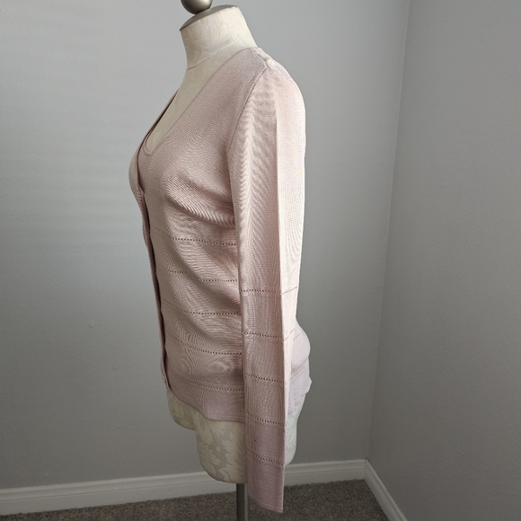 Dana Buchman Silk Cardigan Tank Set Soft Pink Small - Picture 2 of 11